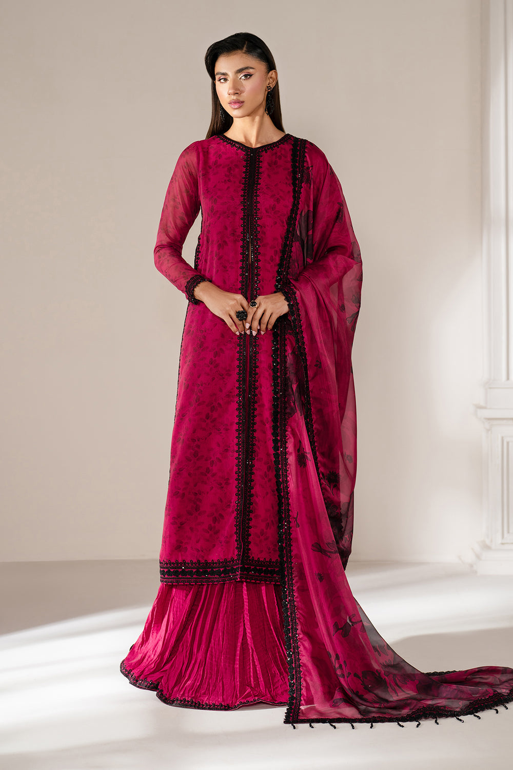 Baroque | Formals Collection | EMBROIDERED CHIFFON UF-4138 - by Libasekhas UK - Registered Vendor of : Baroque - 100% Original Designer Dress