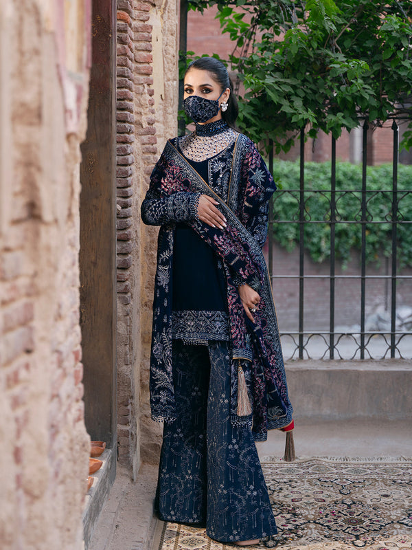 Flossie | Siara Velvet Formals | V-106 - B - by - Libasekhas UK - Registered Vendor of : Flossie - 100% Original Designer Dresss