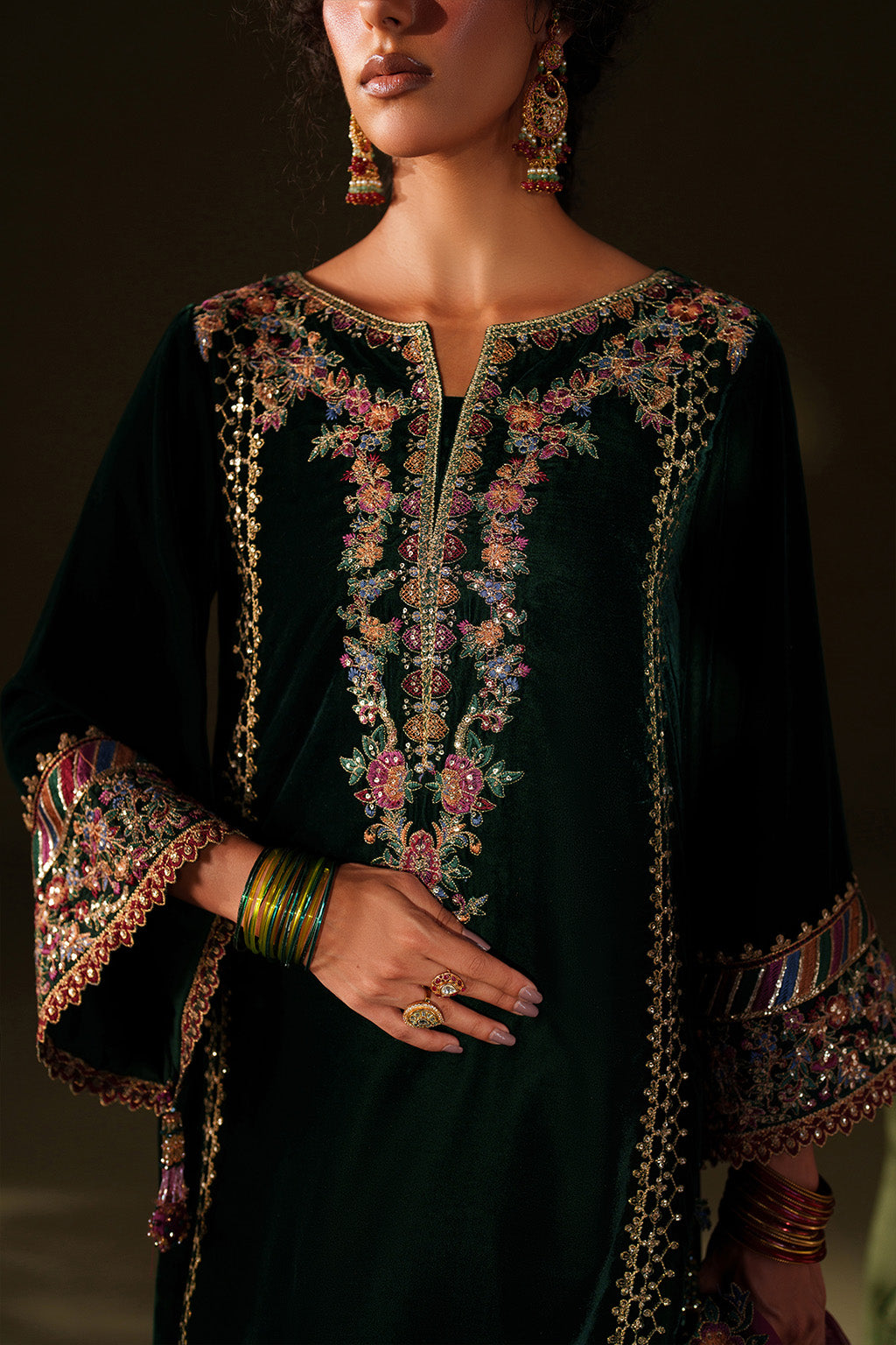 Iznik | Velvet 25 | IV-74 Embroidered Velvet - by Libasekhas UK - Registered Vendor of : Iznik - 100% Original Designer Dress