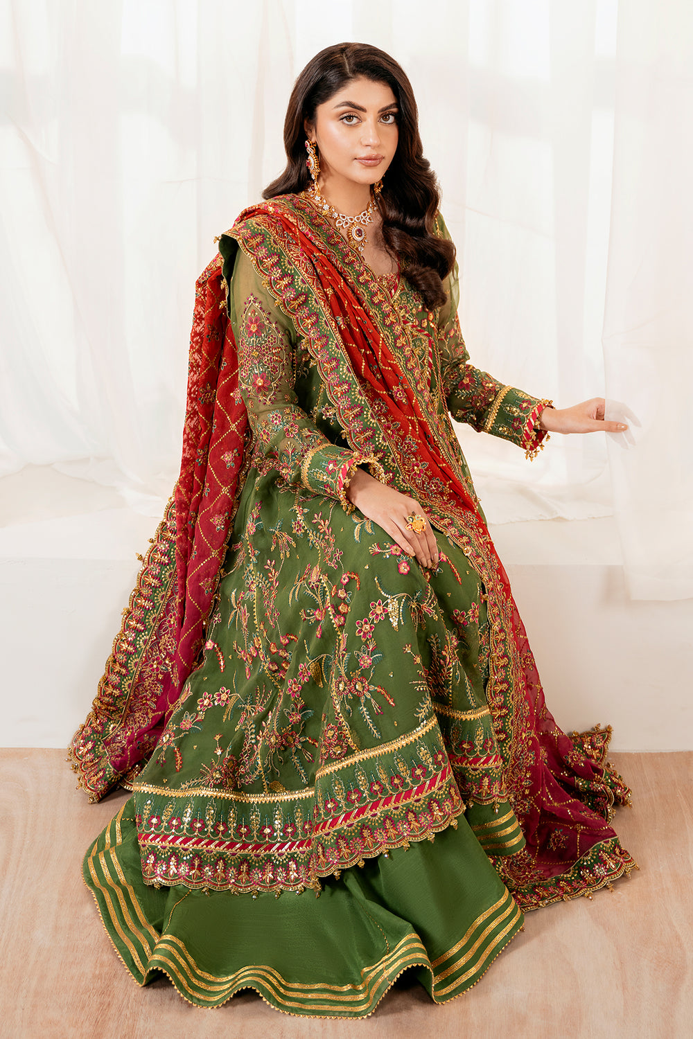 Baroque | Formals Collection | EMBROIDERED CHIFFON UF-4037 - by Libasekhas UK - Registered Vendor of : Baroque - 100% Original Designer Dress