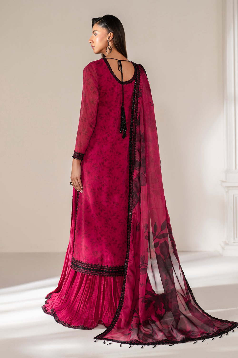 Baroque | Formals Collection | EMBROIDERED CHIFFON UF-4138 - by Libasekhas UK - Registered Vendor of : Baroque - 100% Original Designer Dress