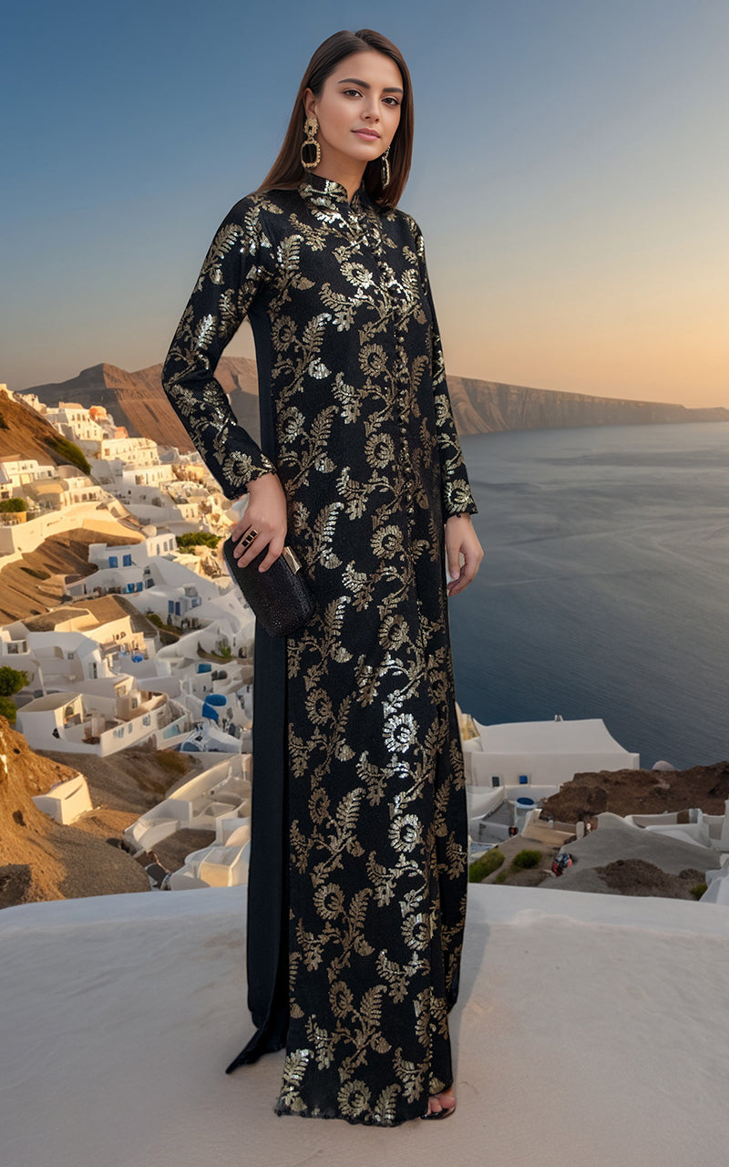Threads and Motifs | Formal Dresses 25 | Chiffon Embroidered Jacket with Embroidered Trouser - by Libasekhas UK - Registered Vendor of : Threads and Motifs - 100% Original Designer Dress