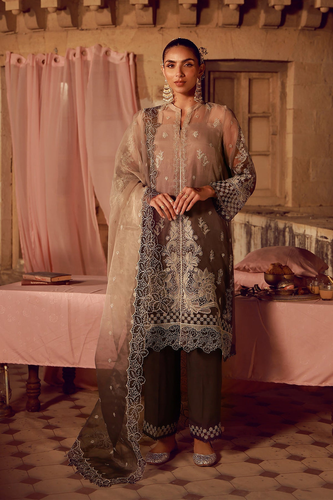 Sahar | Festive Edit 26 | Sepia Soiree - by Libasekhas UK - Registered Vendor of : Sahar - 100% Original Designer Dress