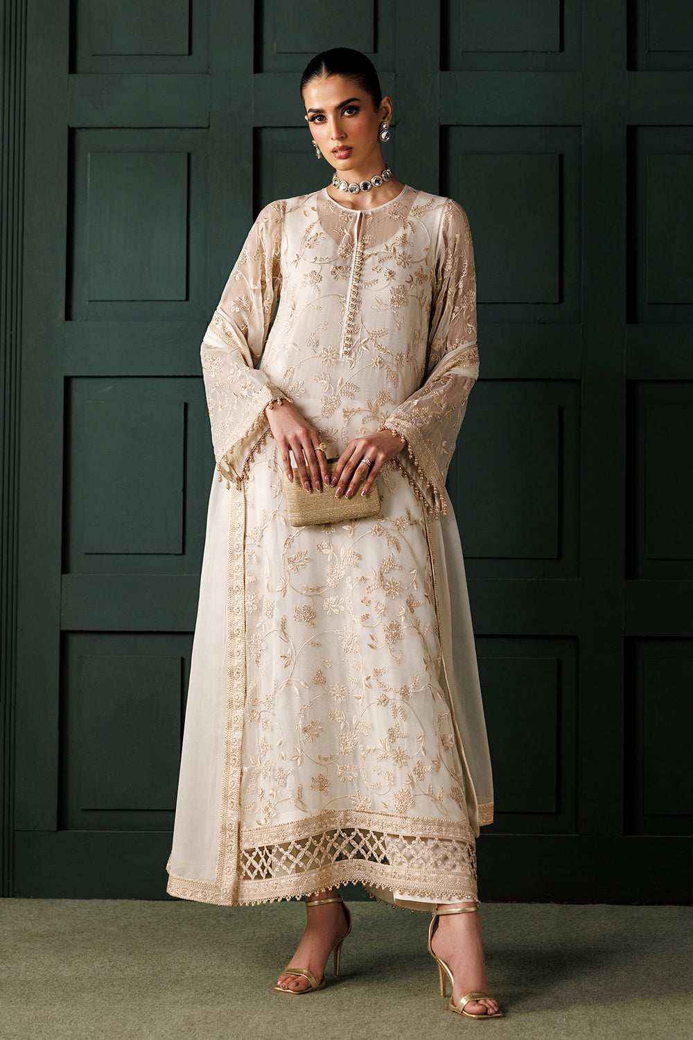 Baroque | Formals Collection | EMBROIDERED CHIFFON UF-4437 - by Libasekhas UK - Registered Vendor of : Baroque - 100% Original Designer Dress
