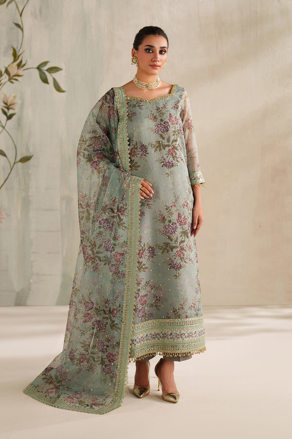 Baroque | Formals Collection | EMBROIDERED COTTON NET UF-4373 - by Libasekhas UK - Registered Vendor of : Baroque - 100% Original Designer Dress