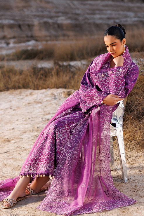 Emaan adeel | Sunlit Groove Luxury Lawn 26 | FLORAL FRENZY - by Libasekhas UK - Registered Vendor of : Emaan Adeel - 100% Original Designer Dress