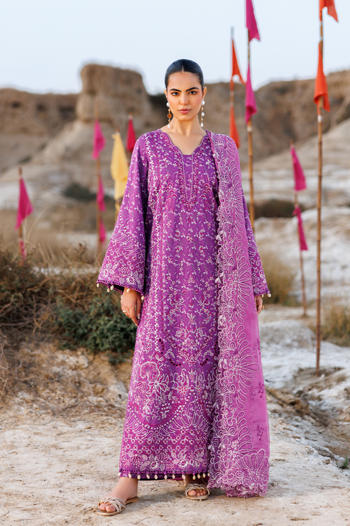 Emaan adeel | Sunlit Groove Luxury Lawn 26 | FLORAL FRENZY - by Libasekhas UK - Registered Vendor of : Emaan Adeel - 100% Original Designer Dress