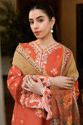 Farasha | Summer Weaves Embroidered Lawn | Orange Petal - by - Libasekhas UK - Registered Vendor of : Farasha - 100% Original Designer Dresss