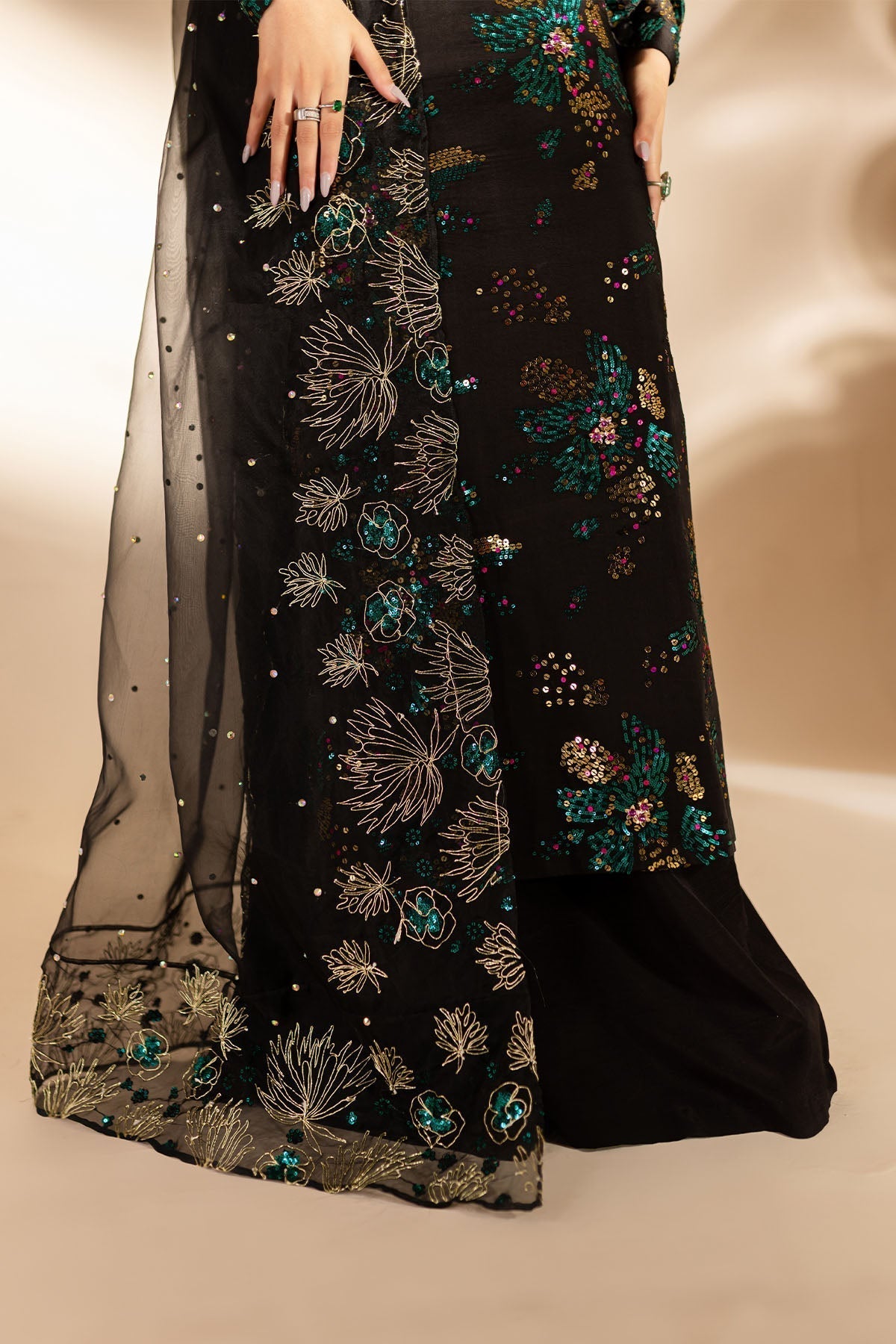 Nureh | Tiny Twinkles | TW-02 GOLDEN STARDUST - by - Libasekhas UK - Registered Vendor of : Nureh - 100% Original Designer Dresss