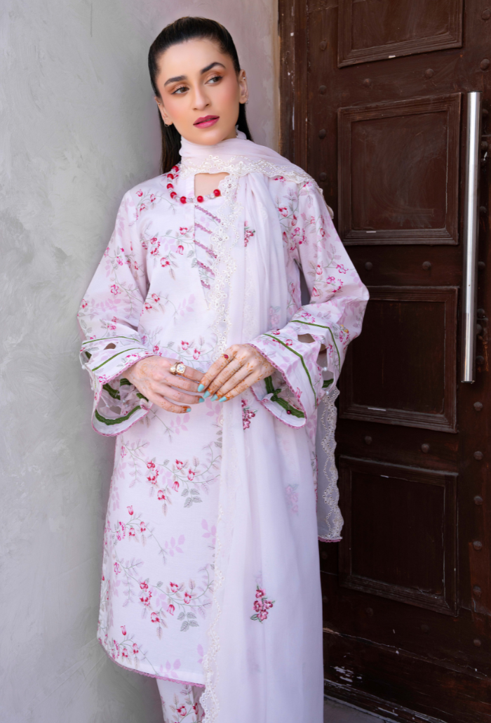 Humdum | Gardenia Lawn 24 | PLG 3 - D08 - by - Libasekhas UK - Registered Vendor of : HumDum - 100% Original Designer Dresss