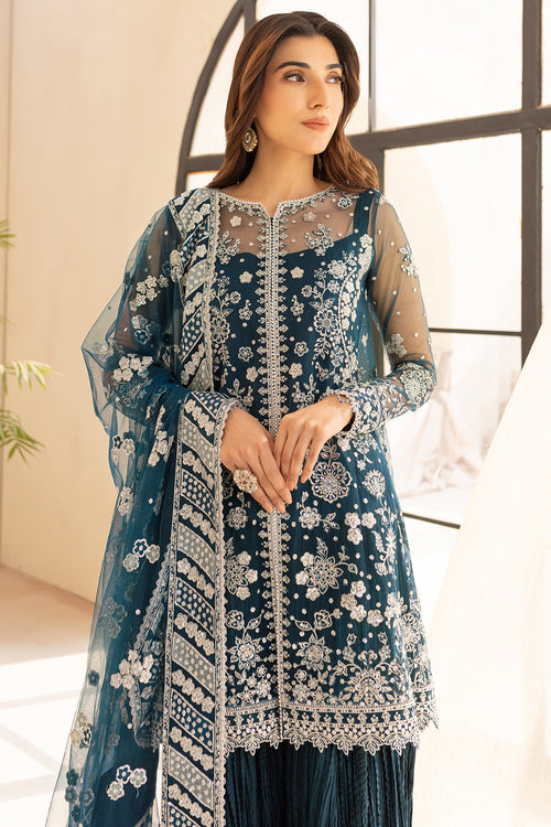 Farasha | Lu Zella Premium Formals 25 | Teal Drizzle - by Libasekhas UK - Registered Vendor of : Farasha - 100% Original Designer Dress