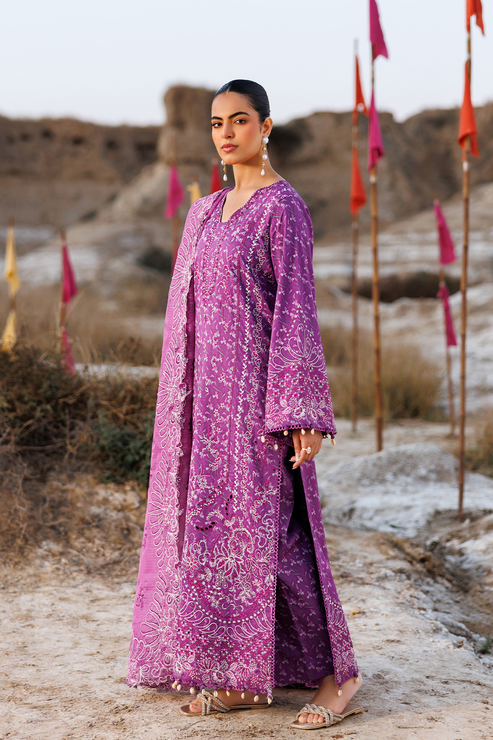 Emaan adeel | Sunlit Groove Luxury Lawn 26 | FLORAL FRENZY - by Libasekhas UK - Registered Vendor of : Emaan Adeel - 100% Original Designer Dress
