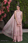 Noor by Saadia Asad | Eid Luxury Schiffli Laserkari 25 | D8- Pink - by - Libasekhas UK - Registered Vendor of : Noor by Saadia Asad - 100% Original Designer Dresss