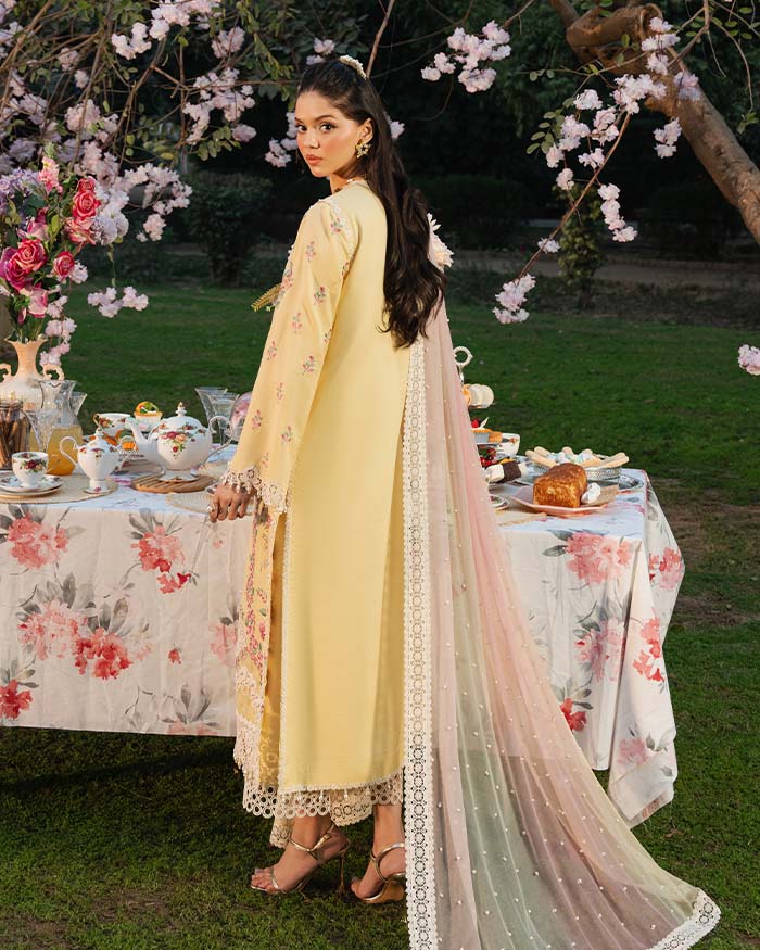 Zevk | Flora Festive Lawn | LIME - by - Libasekhas UK - Registered Vendor of : Zevk - 100% Original Designer Dresss