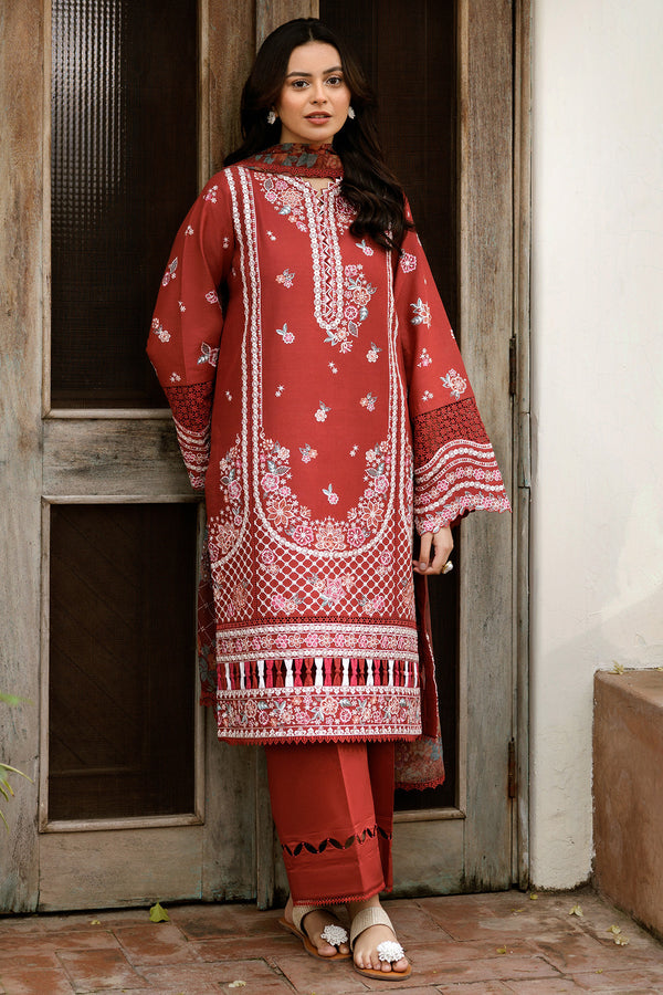 Farasha | Summer Weaves Embroidered Lawn | Russet Flames - by - Libasekhas UK - Registered Vendor of : Farasha - 100% Original Designer Dresss