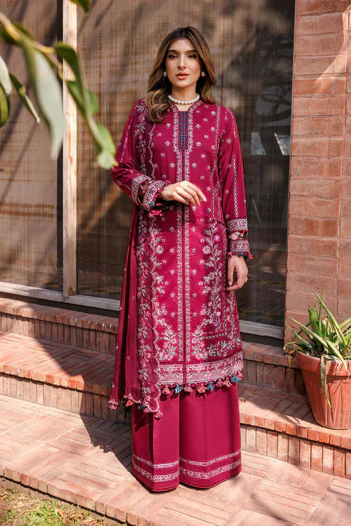 Farasha | Kaavish Lawn 24 | GARNET GLAM - by - Libasekhas UK - Registered Vendor of : Farasha - 100% Original Designer Dresss