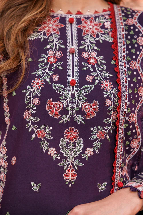 Farasha | Kaavish Lawn 24 | SHADOW BERRY - by - Libasekhas UK - Registered Vendor of : Farasha - 100% Original Designer Dresss