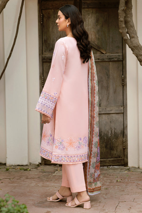 Farasha | Summer Weaves Embroidered Lawn | Coral Peach - by - Libasekhas UK - Registered Vendor of : Farasha - 100% Original Designer Dresss