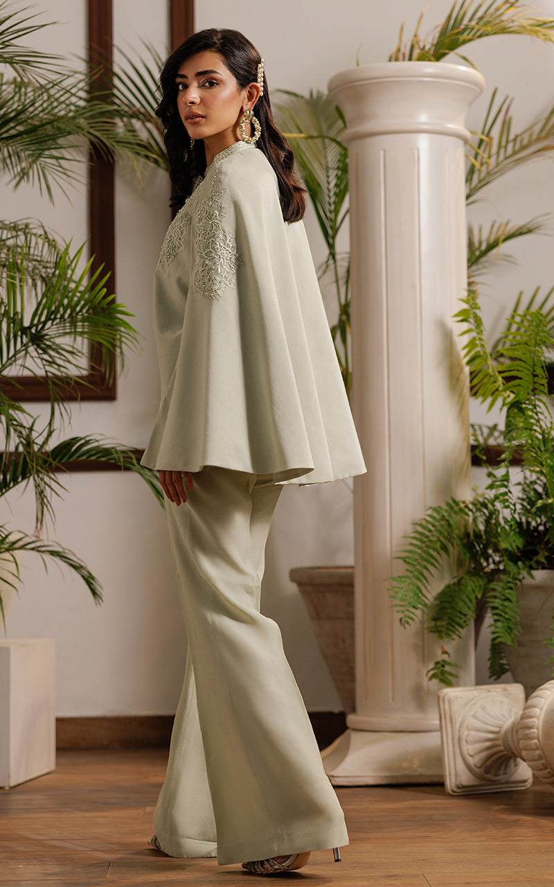Threads and Motifs | Formal Dresses 25 | Embroidered Cape With Trouser - by Libasekhas UK - Registered Vendor of : Threads and Motifs - 100% Original Designer Dress