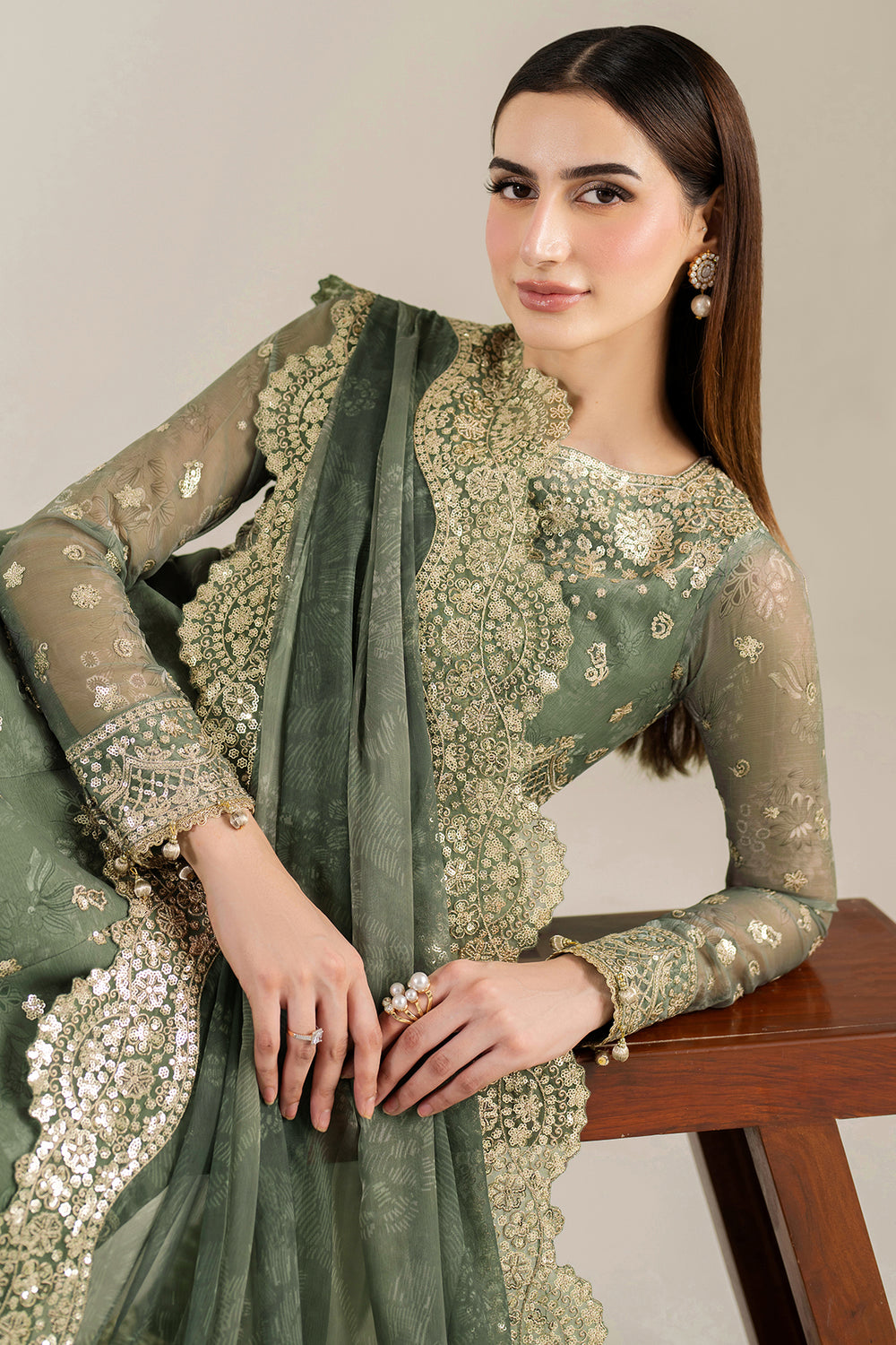 Farasha | Fiorella Formals | Olive Aura - by Libasekhas UK - Registered Vendor of : Farasha - 100% Original Designer Dress