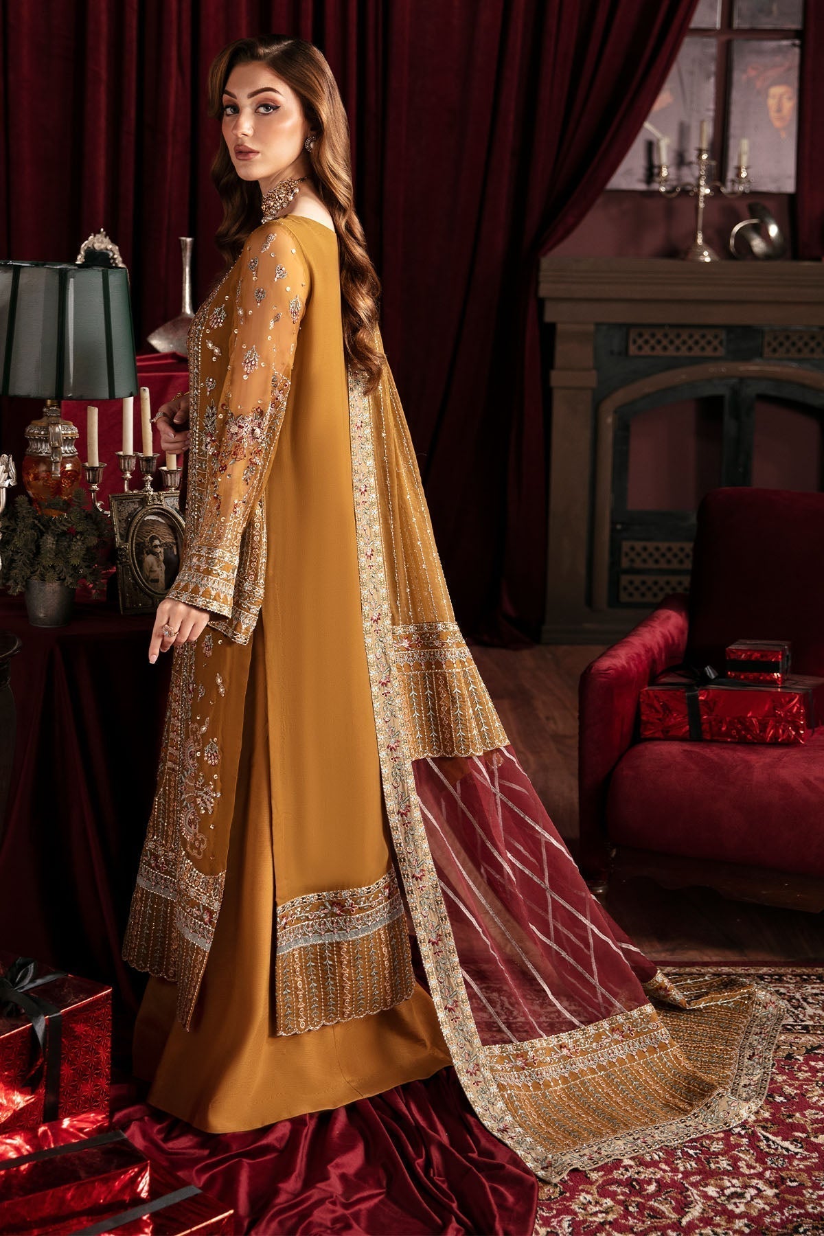 Nureh | Elanora Formal 24 | CRIMSON - by - Libasekhas UK - Registered Vendor of : Nureh - 100% Original Designer Dresss