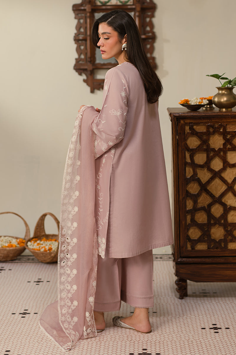 Cross Stitch | Chikankari Lawn 25 | MAUVE GLAM - by - Libasekhas UK - Registered Vendor of : Cross Stitch - 100% Original Designer Dresss