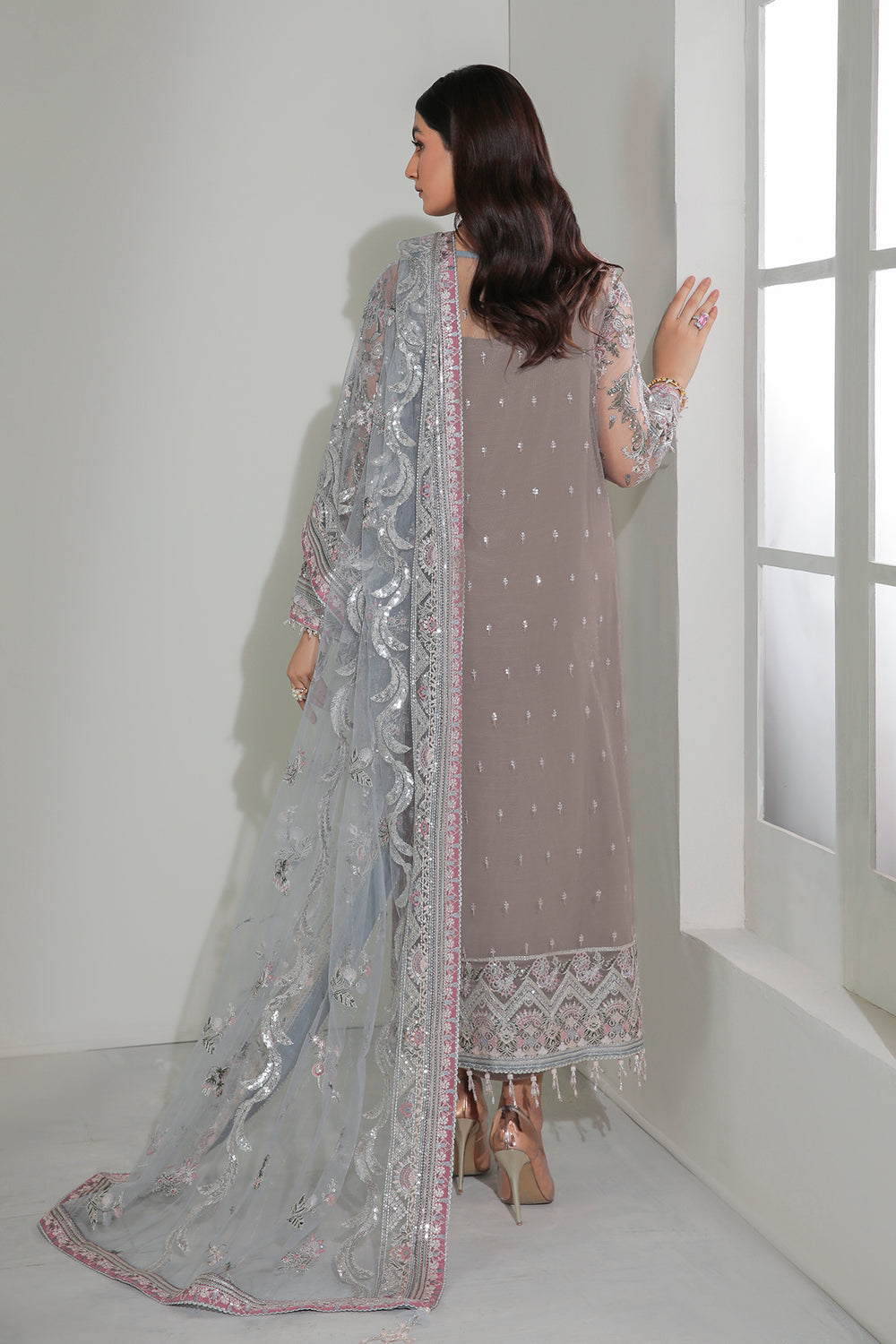 Baroque | Formals Collection | EMBROIDERED NET UF-184 - by Libasekhas UK - Registered Vendor of : Baroque - 100% Original Designer Dress