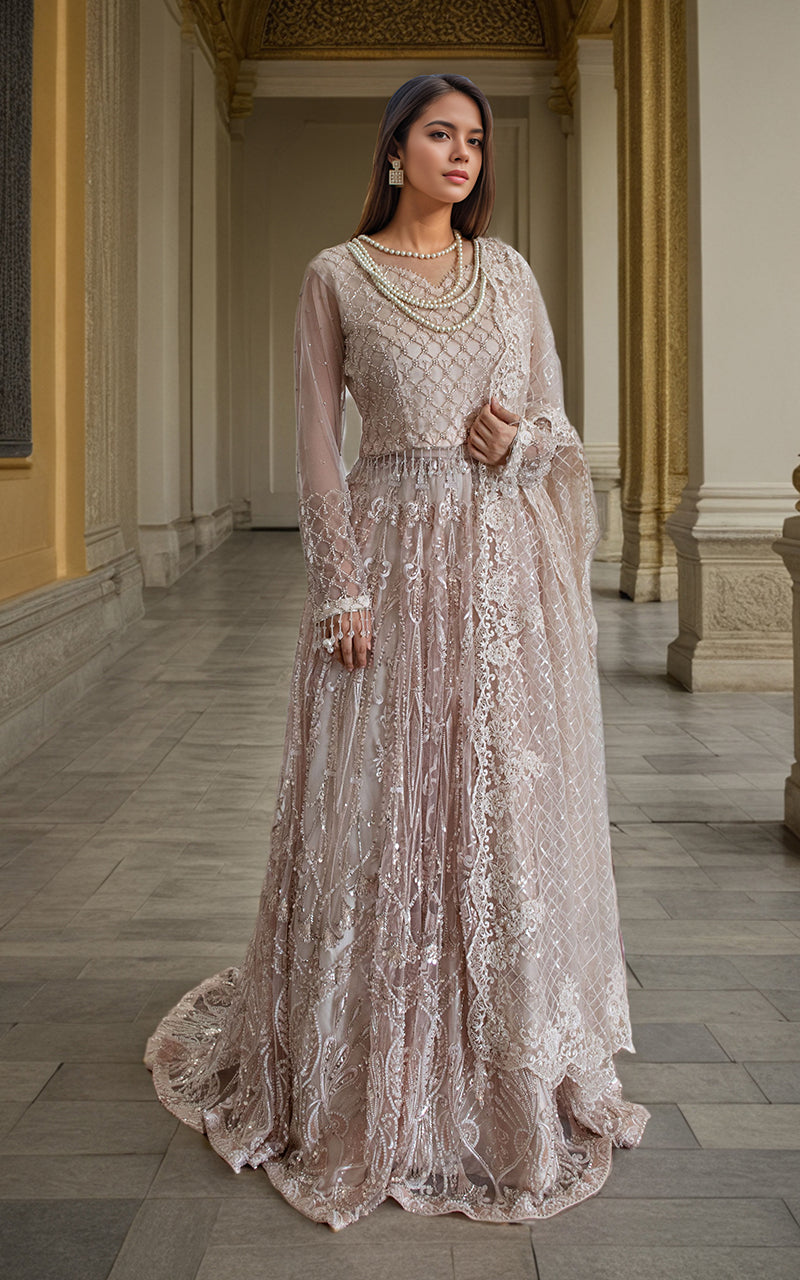 Threads and Motifs | Formal Dresses 25 | Net Cut Dana Bridal Blouse With Lehenga And Dupatta - by Libasekhas UK - Registered Vendor of : Threads and Motifs - 100% Original Designer Dress