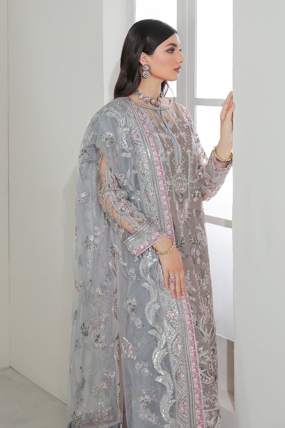Baroque | Formals Collection | EMBROIDERED NET UF-184 - by Libasekhas UK - Registered Vendor of : Baroque - 100% Original Designer Dress