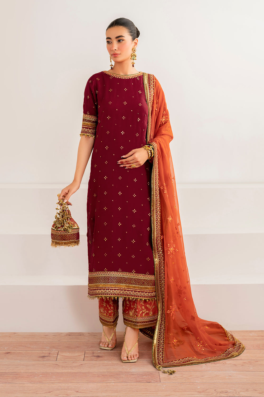 Baroque | Formals Collection | EMBROIDERED CHIFFON UF-698 - by Libasekhas UK - Registered Vendor of : Baroque - 100% Original Designer Dress