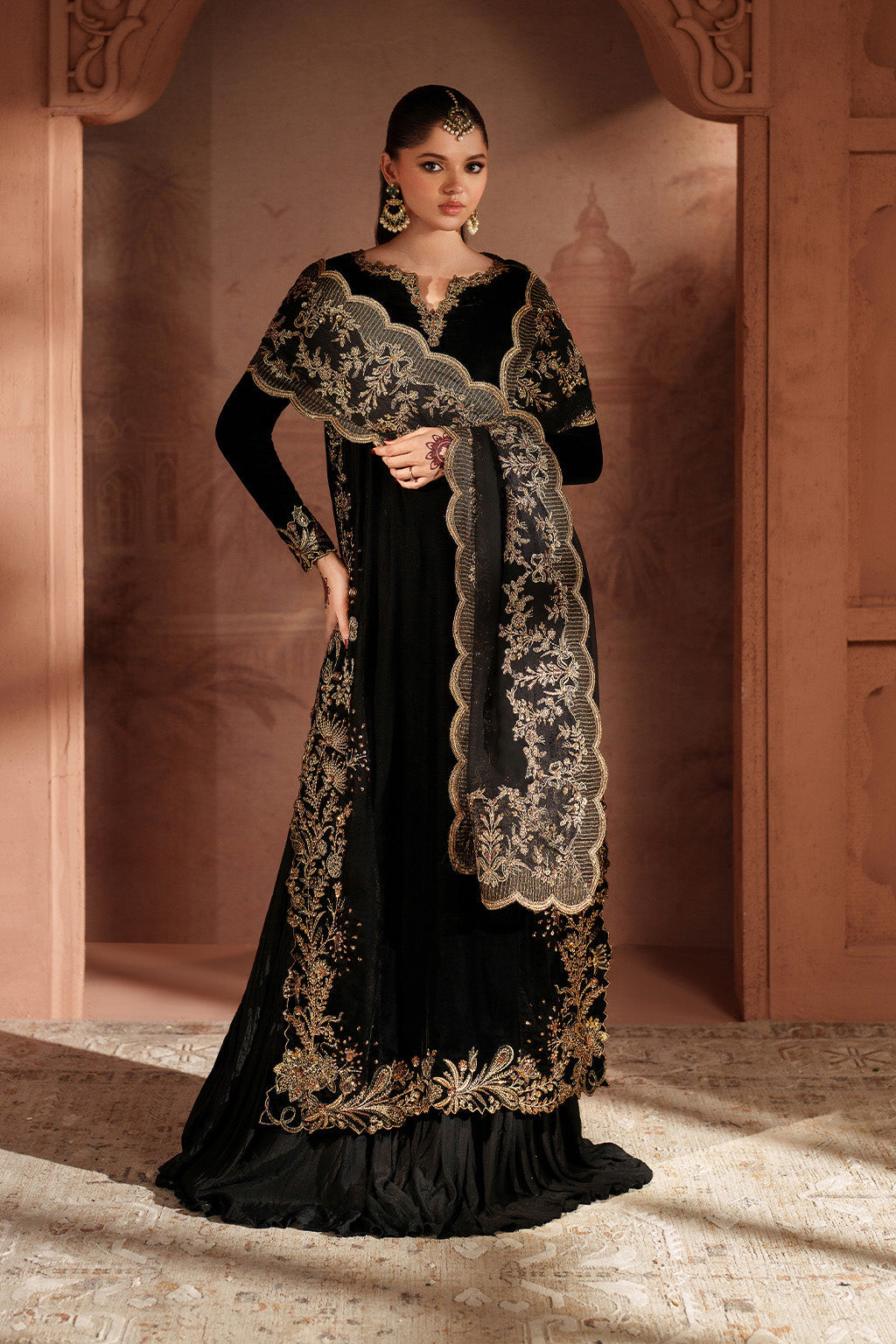 Iznik | Velvet 25 | IV-62 Embroidered Velvet - by Libasekhas UK - Registered Vendor of : Iznik - 100% Original Designer Dress