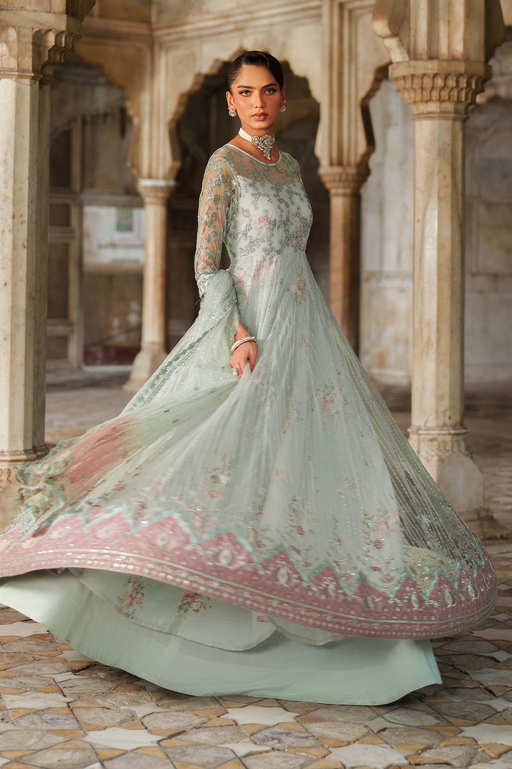 Iznik | Festive Formal | UE-553 Embroidered Net - by Libasekhas UK - Registered Vendor of : Iznik - 100% Original Designer Dress