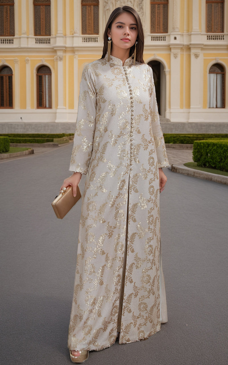 Threads and Motifs | Formal Dresses 25 | Chiffon Embroidered Jacket with Embroidered Trouser - by Libasekhas UK - Registered Vendor of : Threads and Motifs - 100% Original Designer Dress
