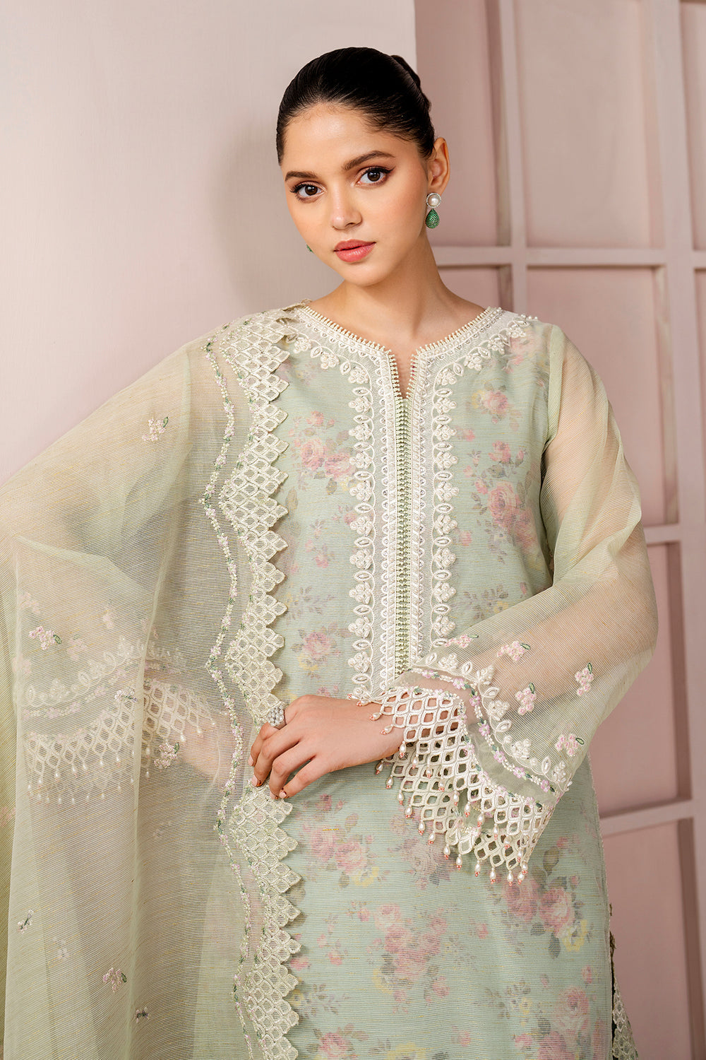 Baroque | Formals Collection | EMBROIDERED COTTON PATTI UF-4188 - by Libasekhas UK - Registered Vendor of : Baroque - 100% Original Designer Dress