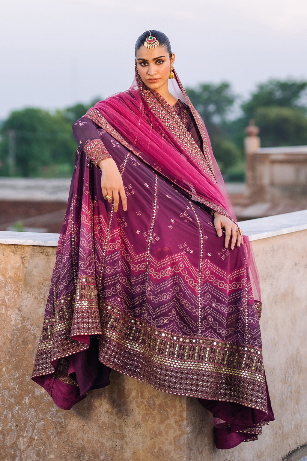 Iznik | Bandhani Formals | UE-333 - by - Libasekhas UK - Registered Vendor of : Iznik - 100% Original Designer Dresss