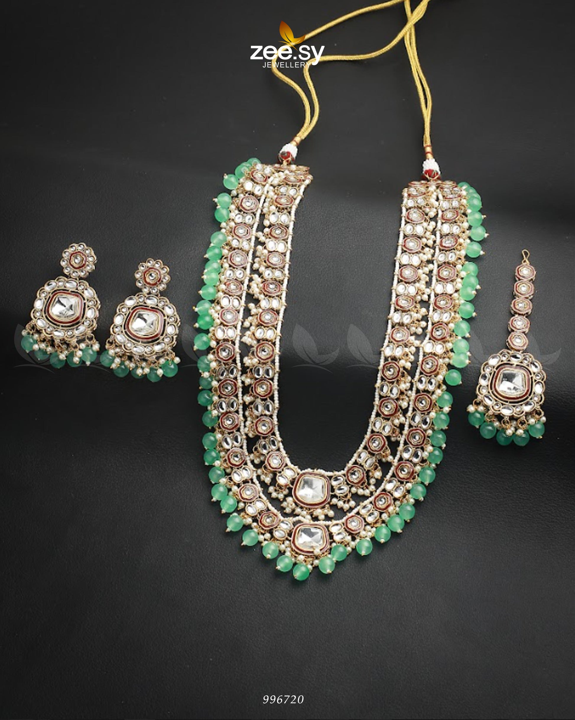 Acacia Malla Necklace Set - by - Libasekhas UK - Registered Vendor of : Zeesy - 100% Original Designer Dresss