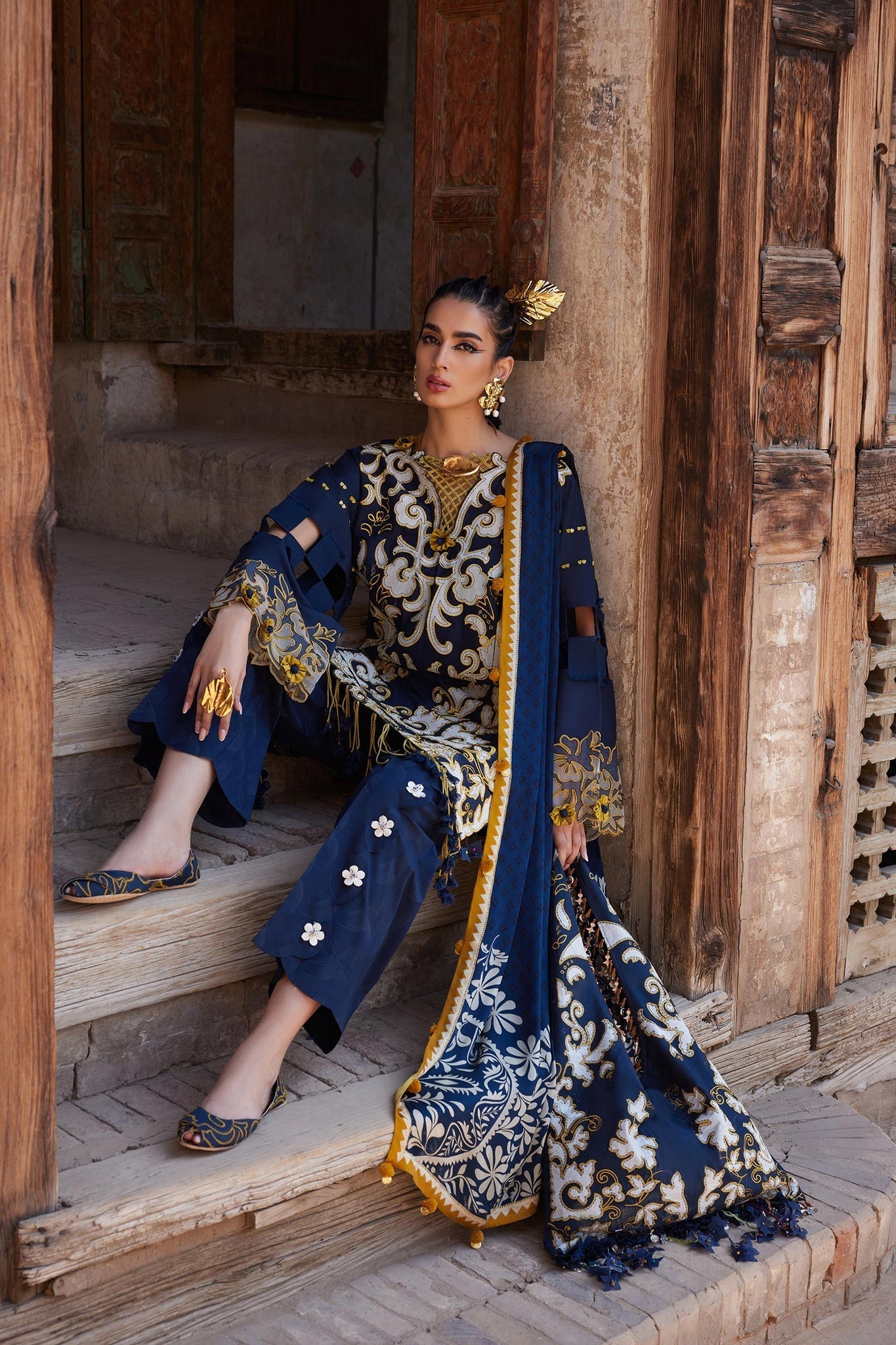 Elan | Luxury Lawn 25 | SOLENE (EL25-03 B) - by - Libasekhas UK - Registered Vendor of : Elan - 100% Original Designer Dresss