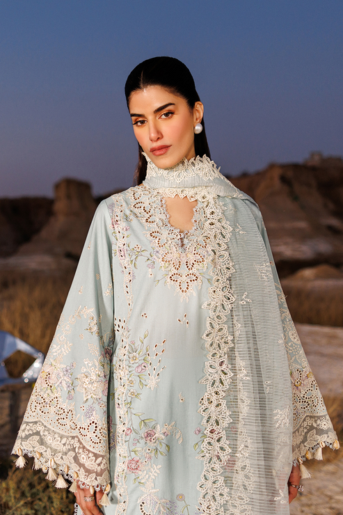 Emaan adeel | Sunlit Groove Luxury Lawn 26 | MORNING DEW - by Libasekhas UK - Registered Vendor of : Emaan Adeel - 100% Original Designer Dress