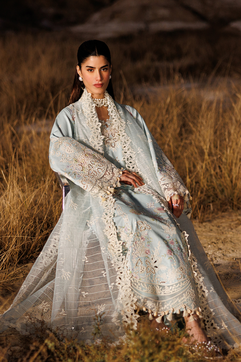 Emaan adeel | Sunlit Groove Luxury Lawn 26 | MORNING DEW - by Libasekhas UK - Registered Vendor of : Emaan Adeel - 100% Original Designer Dress