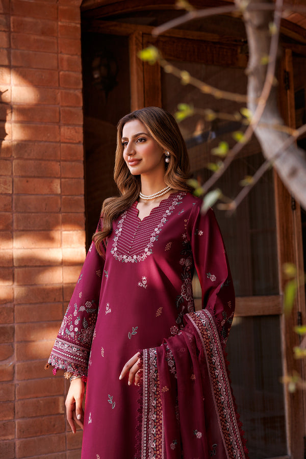 Farasha | Dastoor Embroidered Lawn SS24 | RUBY GLAM - by - Libasekhas UK - Registered Vendor of : Farasha - 100% Original Designer Dresss