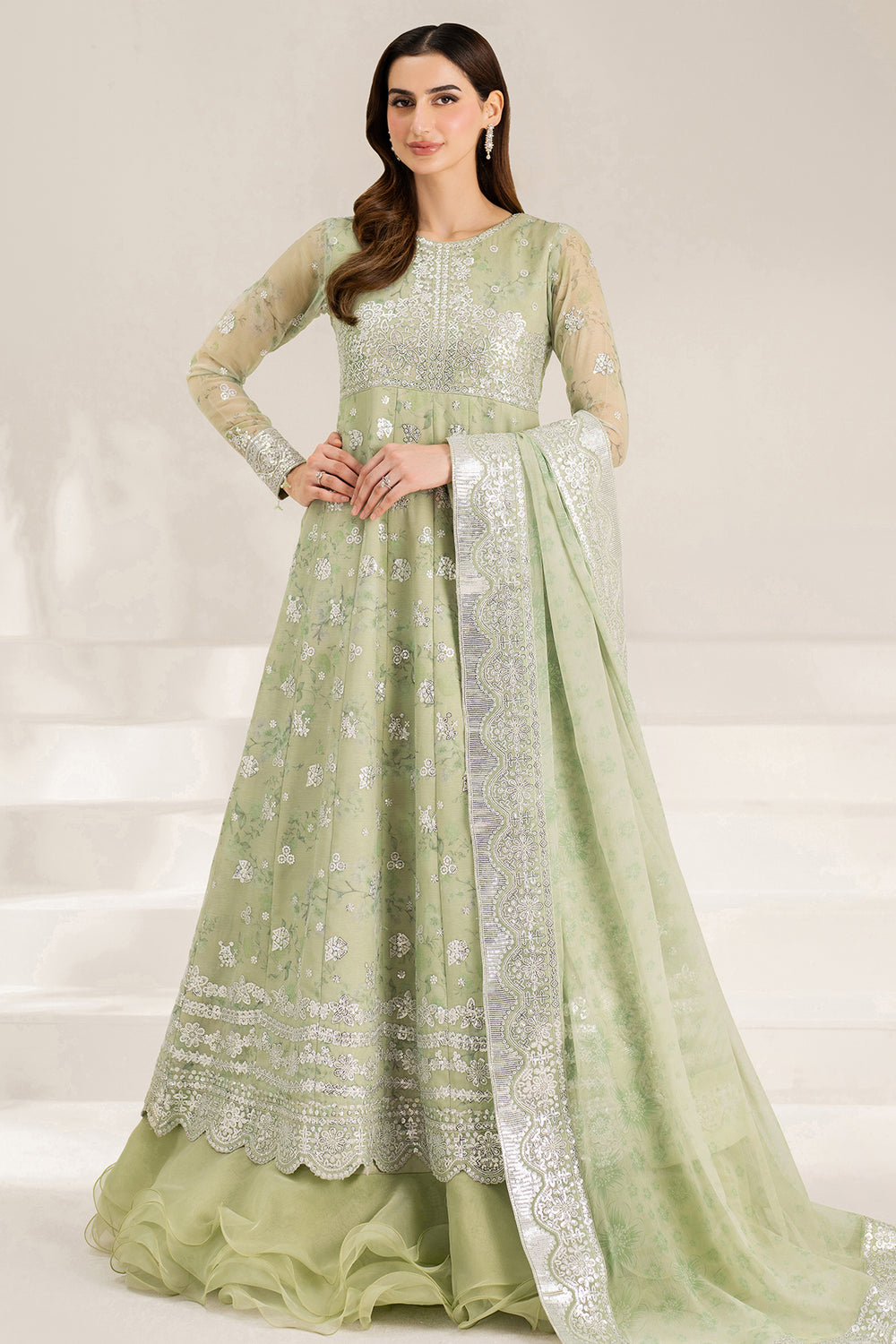 Farasha | Fiorella Formals | Sage Sparkle - by Libasekhas UK - Registered Vendor of : Farasha - 100% Original Designer Dress