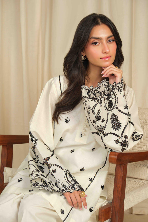 Noor by Saadia Asad | Noor Pret 25 | D2 - Monochrome Flair - by Libasekhas UK - Registered Vendor of : Noor by Saadia Asad - 100% Original Designer Dress