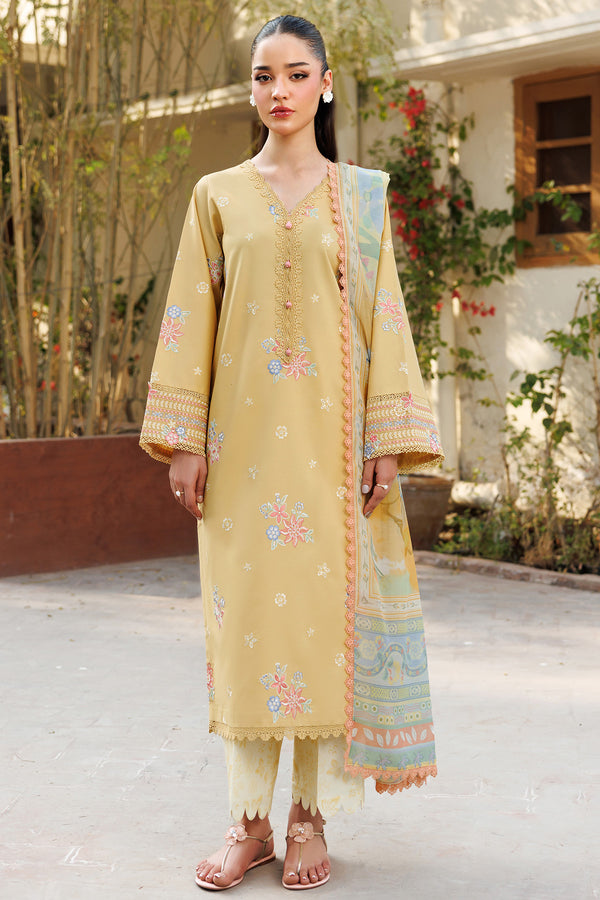 Farasha | Summer Weaves Embroidered Lawn | Sunlit Mellow - by - Libasekhas UK - Registered Vendor of : Farasha - 100% Original Designer Dresss