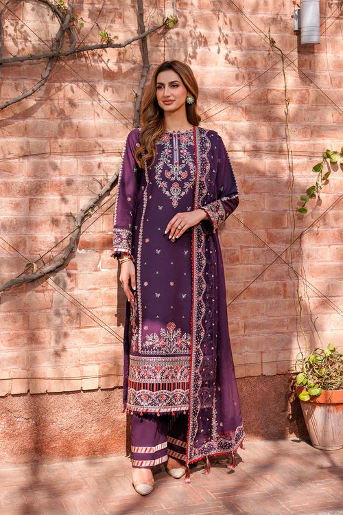Farasha | Kaavish Lawn 24 | SHADOW BERRY - by - Libasekhas UK - Registered Vendor of : Farasha - 100% Original Designer Dresss