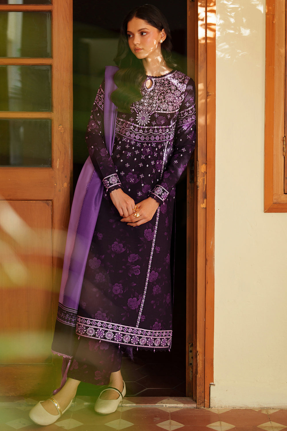 Farasha | Meline Premium Viscose 25 | Plum Powder - by Libasekhas UK - Registered Vendor of : Farasha - 100% Original Designer Dress