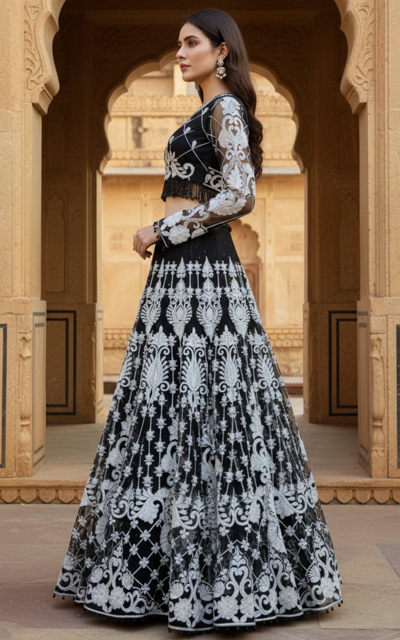 Threads and Motifs | Formal Outfits | Blouse With Lehenga - by Libasekhas UK - Registered Vendor of : Threads and Motifs - 100% Original Designer Dress