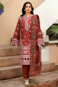 Farasha | Summer Weaves Embroidered Lawn | Russet Flames - by - Libasekhas UK - Registered Vendor of : Farasha - 100% Original Designer Dresss