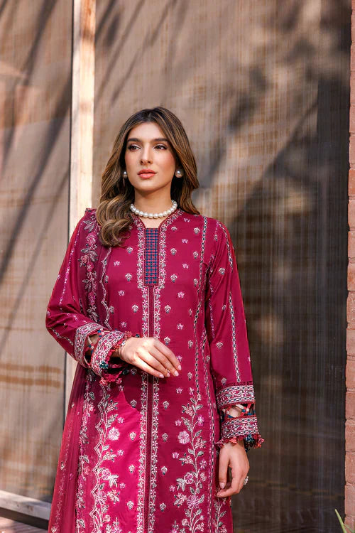 Farasha | Kaavish Lawn 24 | GARNET GLAM - by - Libasekhas UK - Registered Vendor of : Farasha - 100% Original Designer Dresss