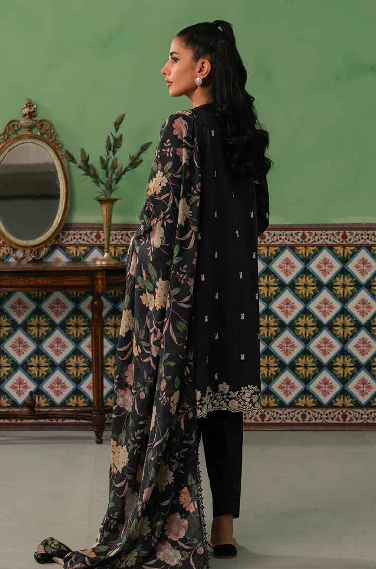 Cross Stitch | Mahiri Embroidered Collection | RAVEN FLORA - by - Libasekhas UK - Registered Vendor of : Cross Stitch - 100% Original Designer Dresss