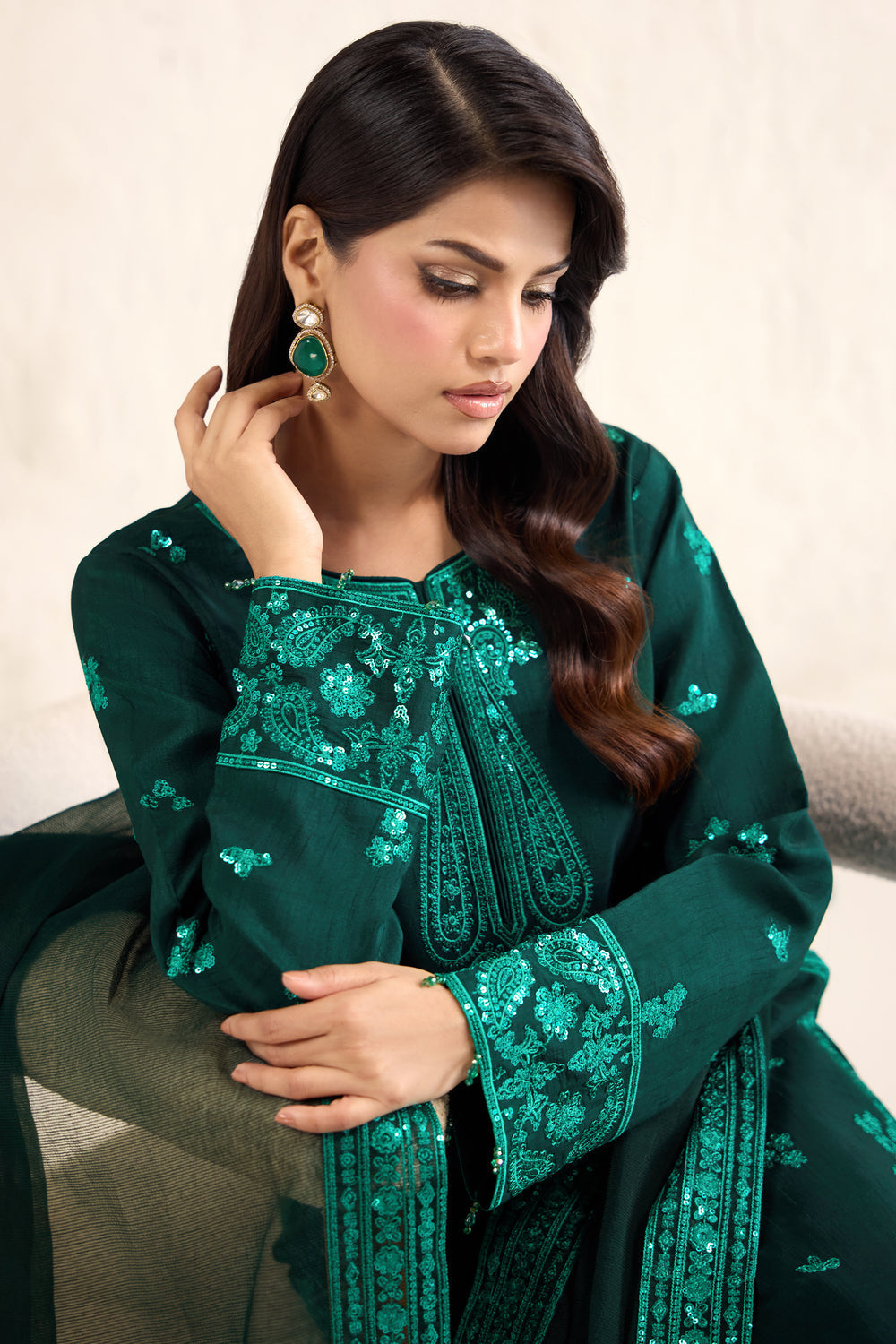 Farasha | Formals 26 | Emerald Luxe - by Libasekhas UK - Registered Vendor of : Farasha - 100% Original Designer Dress